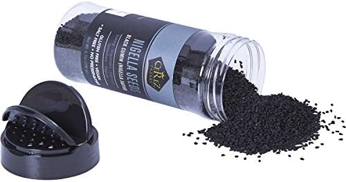 Cerez Pazari Nigella Seeds 7 oz, Black Cumin Seeds, Black Caraway Nigella Seeds, Natural Nigella Sativa, Vegan Kalonji, Non-GMO, Gluten-Free, Easy To Use Flapper Spice Cap
