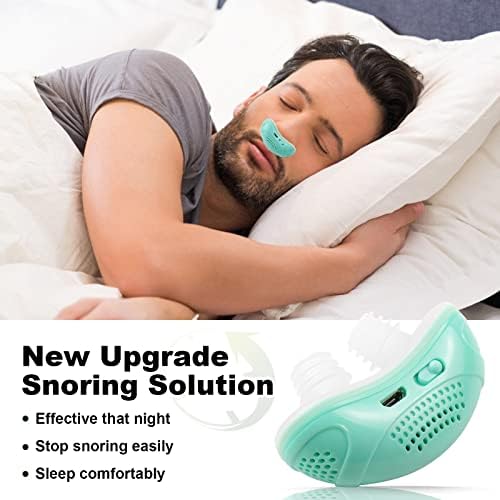 Electric Anti Snoring Devices, Mini Machine, Airing Micro for Travel, Sleep Apnea Devices, Snoring Solution for Men and Women, Suitable for All Nose Shapes Mint Green