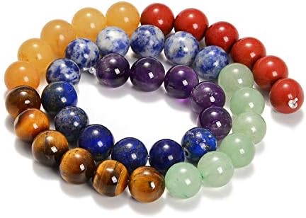 AD Beads Healing Reiki 7 Chakras Yoga Natural Gemstone Round Loose Beads 10mm 16''