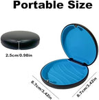 2PCS Retainer Case Compatible with Invisalign,Cute Slim Aligner Case,Customized Magnetic Closure Orthodontic Retainer Cases (2 Pack Black + Blue Silicone)
