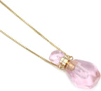 Natural Stone Bottle Pink Amethysts Quartz Tiger Eye Pendant Necklace Crystal Essential Oil Diffuser Vial Jewelry (Color : 1)