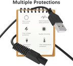 2 Pack USB Charger Cord for Remington Electric Shaver for Women, for Remington WDF5030A, WDF4816NA, WDF4821US, WDF4825 Trimmer Replacement Charging Cable, Power Cord Black
