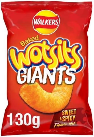 Walkers Wotsits Giants Flamin Hot, Red, 130 g (Pack of 1)
