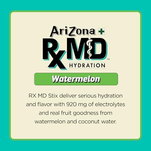 Arizona Rx MD Hydration Watermelon - Drink Mix - 920mg of Electrolytes - 0.45 oz Powder Sticks (Pack of 6)