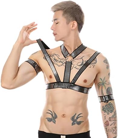 Men's Chest Harness Sexy Body Belt Bondage Punk Fancy Costume Fetish Erotic Clothing Accessories Silver