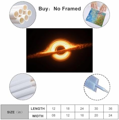Space Black Hole Picture Poster Canvas Wall Art Prints for Wall Decor Room Decor Bedroom Decor Gifts 12x18inch(30x45cm) Unframe-style