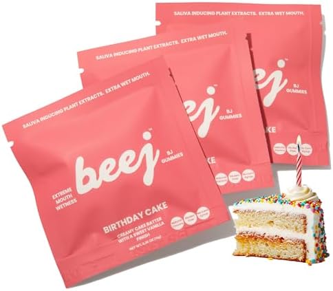 BEEJ Gummies for Couples - Natural Intimacy Gummy Candy - Romantic Gift for Birthday, Honeymoon, Anniversary, Valentines Day - No Artificial Flavors - Made in USA - 3 Pack, Birthday Cake