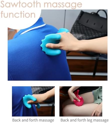 Manual Portable Neck and Cervical Massager Office Acupressure Head and Neck Fatigue Relief Massage (Blue)