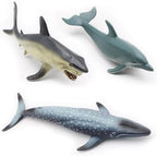 Gemini&Genius Whale Shark Animals Action Figure Toys for Kids (Dolphin, Tiger Shark, Whale Shark)