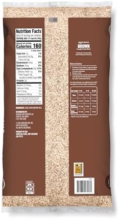 Amazon Grocery, Brown Long Grain Rice, 5 Lb