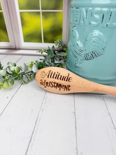 Attitude Adjustment Wooden Spoon, Sturdy Wooden Cooking Utensil, Funny Spanking Spoon Gag Gift For Kids, Mom, Dad, Grandma, Grandpa, Engraved Wooden Spoon, Old School Spanking