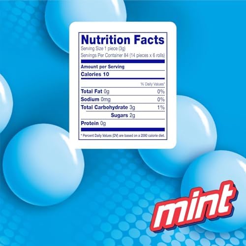 Mentos Chewy Mint Candy Roll, Mint Candies, 14 Pieces Per Roll, 15 Count Party Pack