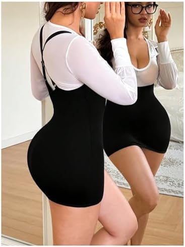 Milumia Women's Sexy Cosplay Lingerie Sheer Mesh Long Sleeve Shirt Suspender Dress Set