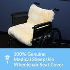 Sheepskin Ranch Natural Wool Wheelchair Seat Cover, Cushion for Pain Relief, Discomfort, Skin Irritation Mobility Chair Cover