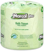 Marcal Pro Toilet Paper 100% Recycled - 2 Ply, White Bath Tissue, 242 Sheets Per Roll - 48 Individually Wrapped Rolls Per Case Green Seal Certified Toilet Paper 03001