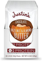 Justin's Chocolate Hazelnut & Almond Butter Squeeze Pack, Organic Cocoa, Gluten-free, Responsibly Sourced, Packaging May Vary, 1.15 Ounce (Pack of 10)
