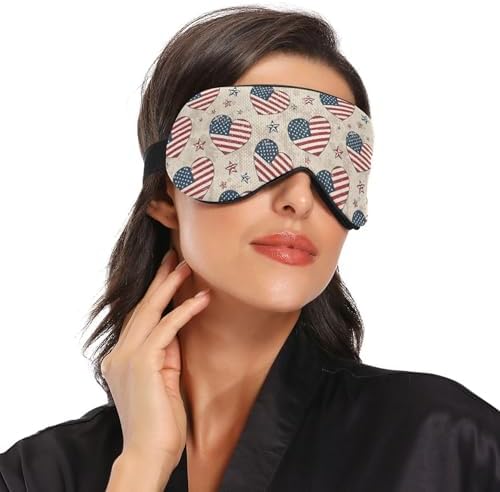 American Hearts Sleep Mask Light Blocking for Men Women, Cooling Eye Mask Blackout Contoured for Side Sleeper with Elastic Strap, Sleep Nap Travel Flight Essentials