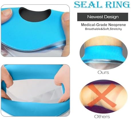 Asunby Kids Cast Covers for Shower Full Arm Waterproof, Rusable Long Bandage Protector Bag for Teens Broken Hand,Wrist,Finger,Elbow, Soft Comfortable Showering Sleeves to Keep Child Wounds Dry(Long)