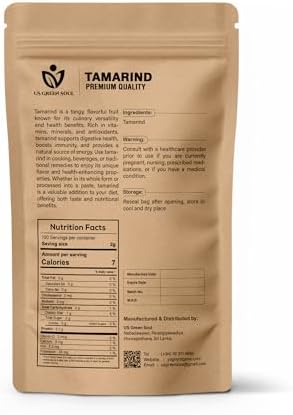 200g Tamarind Whole - 100% Pure, Organic, Rich & Tangy Tamarind for Cooking, Sauces, and Marinades