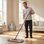 Microfiber Dust Mop for Hardwood Floor Cleaning, Dry and Wet Baseboard and Floor Duster, Household Cleaning Tool for Kitchen, Bathroom