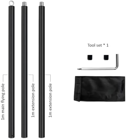 Dreamlin 9.8ft/3m Silicone Aerial Flying Dance Pole Portable Suspension Yoga Fitness Tube Hanging Rotary Silicone Steel Dancing Pole Gym Equipment for Home