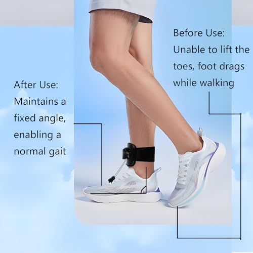 AFO Foot Drop Brace for Walking 2026 Upgraded - Soft Strap with Hard Shell, Reinforced Snap-Fit Lock, Support for Mild Foot Dragging, Tripping, Abnormal Posture, Black