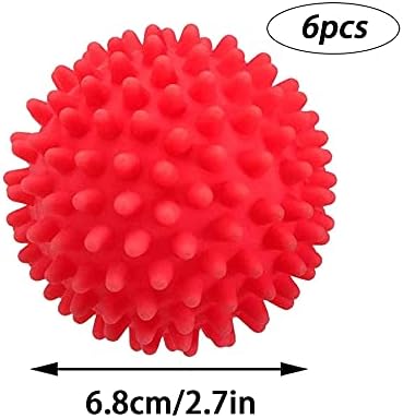 4/6/8 Pcs Dryer Ball, Dryer Balls, Tumble Dryer Balls, Fluffier Balls, Reusable Dryer Balls Underwear (Color : Rot, Size : 6 PCS)