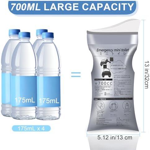 12 Pack Disposable Urine Bag, Men's/Women's Urine Bag, 700ml Emergency Portable Urine and Vomit Bag for Travelling, Camping, Traffic Jams, Pregnant Women and Children (Adults/Elderly).