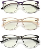 DONGDI Metal Blue Light Blocking Reading Glasses Oversized Readers for Women Big Head/Large Face Cheaters