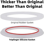 [UPGRADED] Sealing Gasket for Bialetti New Venus Induction 6 Cups (7.9Oz 235ML) Stovetop Espresso Maker - 6 PCS Silicone Seal Ring for Venus Kitty Musa Class Stainless Steel Stovetop Coffee Maker Pots