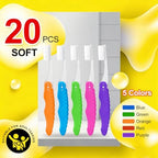 20 Folding Travel toothbrushes, Soft, Tooth Care, Individually Packaged, Outdoor, Camping, Business Trip, School, Family, Hiking, mini Size, Multicolor.