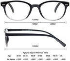Reading Glasses for Women Cute Round Readers +0.75 for Small Head/Petite Face Lightweight Cheaters Glasses w/Spring Hinges 4 Pack