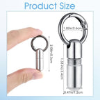 Ptwola Small Pill Case Keychain Tiny Portable Carabiner Clip Pill Holder Bottle Micro Waterproof Metal Pill Container Mini Emergency Medicine Organizer for Outdoor Camping Travel Purse