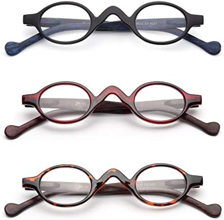 JM Set of 4 Retro Round Reading Glasses Spring Hinge Readers Men Women Glasses for Reading 4 Pack Mix
