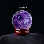 Natural Amethyst Ball 5PC Real Crystal Ball Crystal Decor Sphere for Healing Amethyst Ball Crystal Ball with Stand Real Crystal Sphere for Decor and Divination