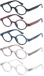 MODFANS Men Readers 2.0 Women Reading GLasses£¬Round Retro Matte Cheaters Flexible Spring Hinge Lightweight Suitable Wear well-5 Pouch with 1 Soft Cloth