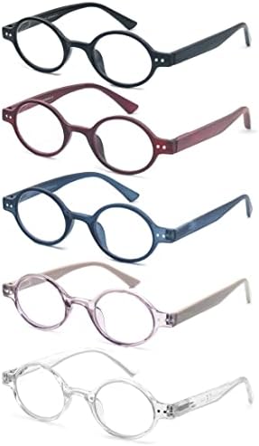 MODFANS Reading Glasses 2.5 for Men and Women 5 Pack Stylish Readers Flexible Spring Hinge Lightweight Ladies Cheaters Suitable Wear well-5 Pouch with 1 Soft Cloth