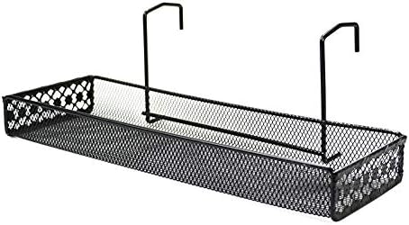 Chris.W Metal Succulent Planters Hanging Container Garden Mini Flower Pot Holder for Wall, Balcony, Patio or Porch Fence Railing Shelf Under 1.7” Wide Poolside Storage Basket(Black)