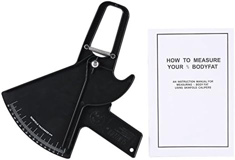 Body Fat Calipers, Skinfold Caliper 2 Colors 0-80MM Fat Measuring Test Slim Skinfold Caliper Measure Tester (Black)