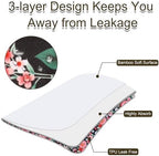 Large Cotton Wearable Incontinence Bed Pads Washable - Adult Diaper Skirt for Highly Absorbency - Washable Bed Mats for Bedwetting - Reusable Incontinence Bed Mattress Mats for Adults, Kids (Flower)