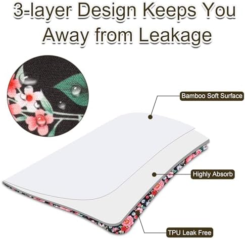 Large Cotton Wearable Incontinence Bed Pads Washable - Adult Diaper Skirt for Highly Absorbency - Washable Bed Mats for Bedwetting - Reusable Incontinence Bed Mattress Mats for Adults, Kids (Flower)
