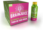 BrainJuice Kids Brain & Immune Support Shot, Gluten Free Supplement Shots for Energy, Focus, Immunity with Vitamin D, C, B, Alpha GPC & Organic Ginger Root, Ages 5+, Dragon Berry, 2.5 fl oz, 12 Pack