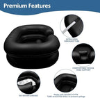 BIRDDIE Inflatable Hair Washing Shampoo Basin, Portable Hair Washing Bowl for Bedridden, Disabled, Injured, Elderly, Shampoo Bowl for Dreadlocks and at Home (Black)