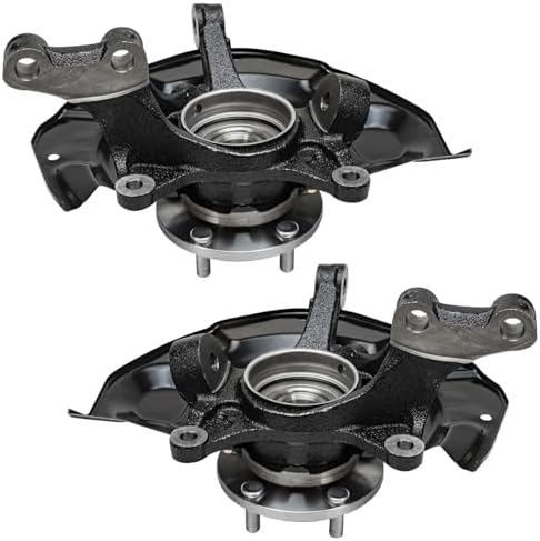 Detroit Axle - Front 2pc Steering Knuckles for Lexus RX330 RX350 RX400h Toyota Highlander, 2 Steering Knuckles & Wheel Hub Bearings Replacement