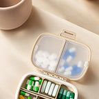 Compartment Portable Medicine Box, Travel Pill Storage Box, 8 Compartments, Suitable for Daily and Travel Medicine Carrying.