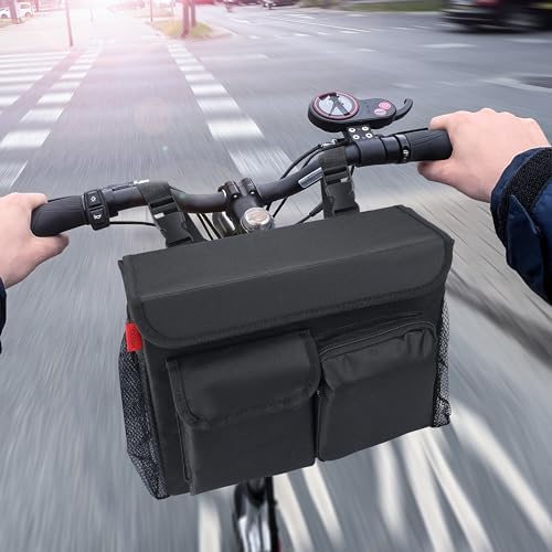 YOOFAN Mobility Scooter Bag – Convenient Organizer Pouch with 14-Inch Laptop Pocket and Cup Holders, Black