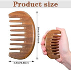 Wooden Wide Tooth Comb Pine Wood Scalp Massage Detangling Wooden Hair Comb for Women and Men