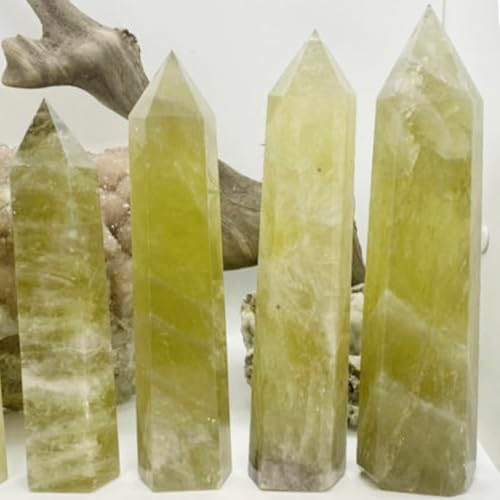 2pcs Natural Citrine Crystal Point Wand 5.8-6.2 inch Raw Stone Hand-Polished Crystal Pillar Chakra Balancing Spiritual Healing & Meditation(Citrine / 5.8-6.2 inch 2pcs)