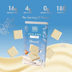 ChocZero Keto Bark, White Chocolate Almond, No Added Sugar, High Fiber, Low Carb, No Sugar Alcohols, No Artificial Sweeteners, 3.2 Ounce (Pack of 4)