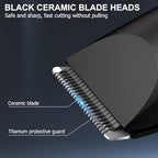OLOV Electric Body Hair Trimmer - Groin Trimmer for Men - Bikini Trimmer Women - Wet/Dry Shaver Groomer, Replaceable Ceramic Blade Heads, USB Recharge Dock, Waterproof Hygiene Razor,Black